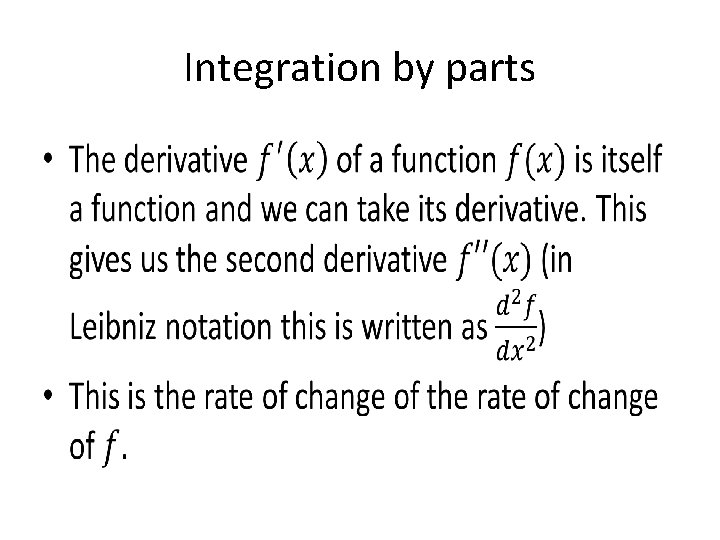 Integration by parts • 