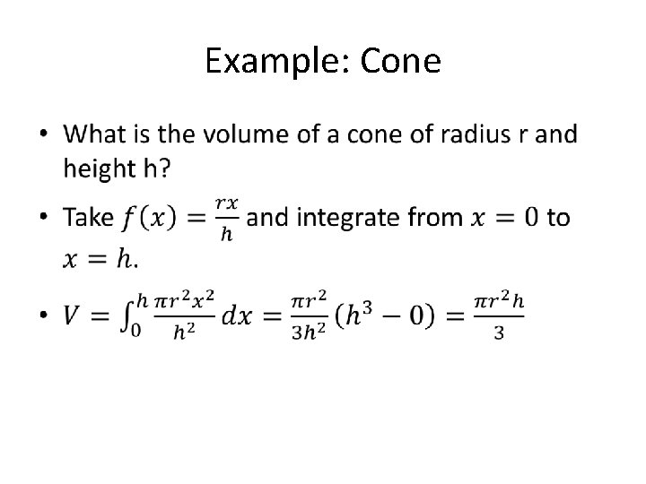 Example: Cone • 