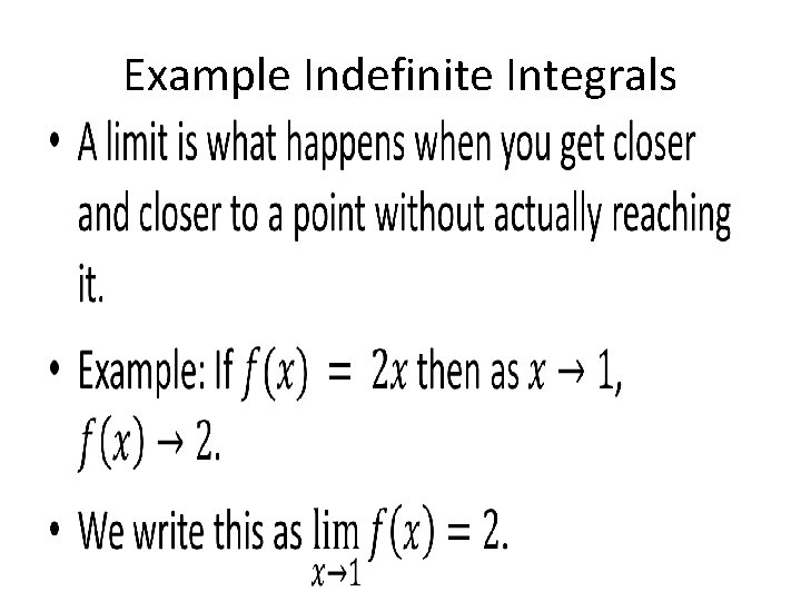  • Example Indefinite Integrals 