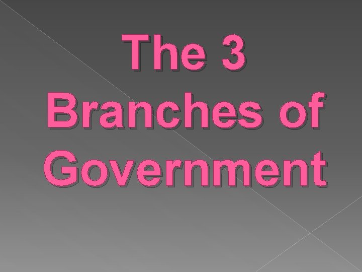 The 3 Branches of Government 