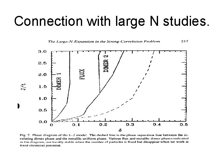 Connection with large N studies. 