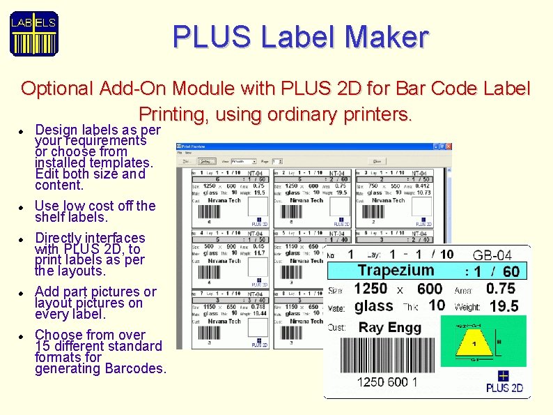 PLUS Label Maker Optional Add-On Module with PLUS 2 D for Bar Code Label