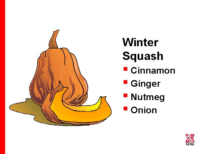 Winter Squash § Cinnamon § Ginger § Nutmeg § Onion 29 29 29 