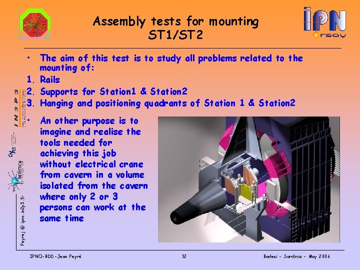 Assembly tests for mounting ST 1/ST 2 • The aim of this test is