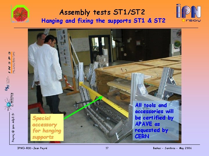 Assembly tests ST 1/ST 2 Peyrej @ ipno. in 2 p 3. fr Hanging