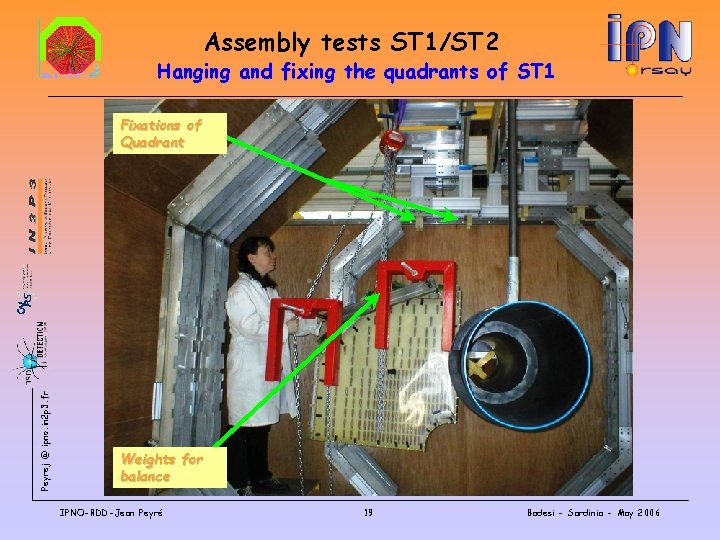 Assembly tests ST 1/ST 2 Hanging and fixing the quadrants of ST 1 Peyrej