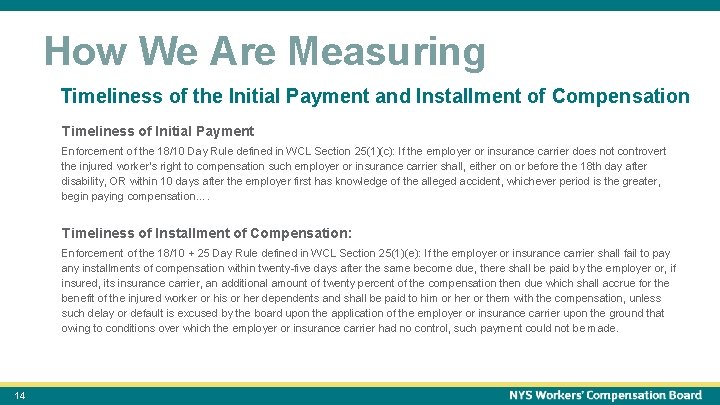 October 15, 2021 14 How We Are Measuring Timeliness of the Initial Payment and
