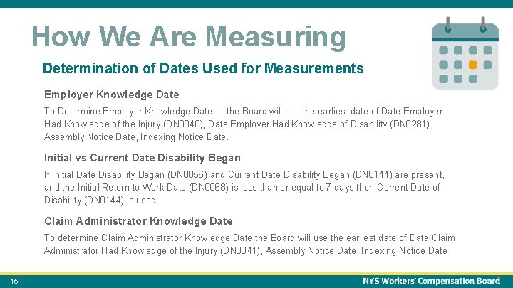 October 15, 2021 How We Are Measuring Determination of Dates Used for Measurements Employer
