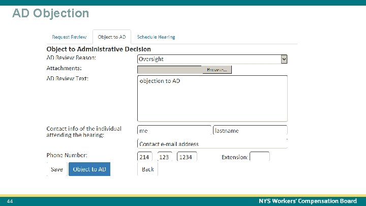 October 15, 2021 AD Objection 44 44 