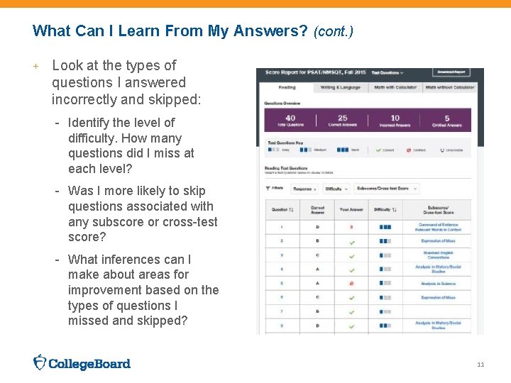 What Can I Learn From My Answers? (cont. ) + Look at the types