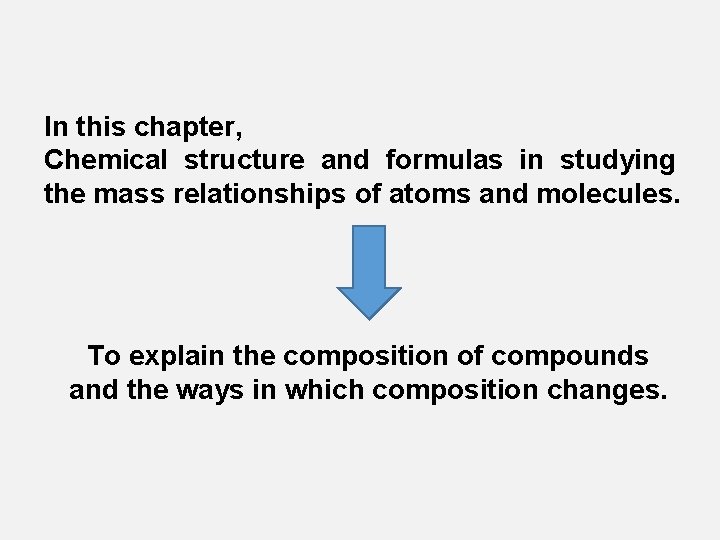 In this chapter, Chemical structure and formulas in studying the mass relationships of atoms