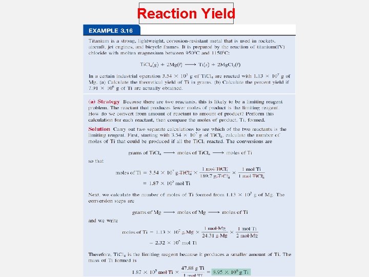 Reaction Yield 
