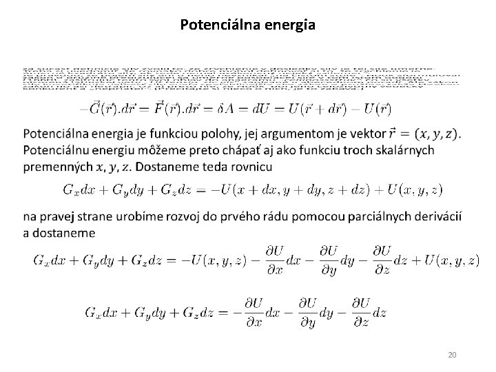 Potenciálna energia 20 