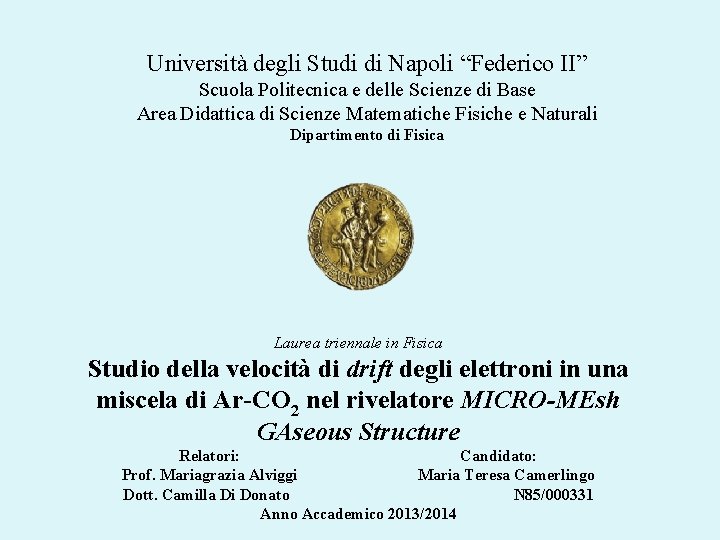 Università degli Studi di Napoli “Federico II” Scuola Politecnica e delle Scienze di Base