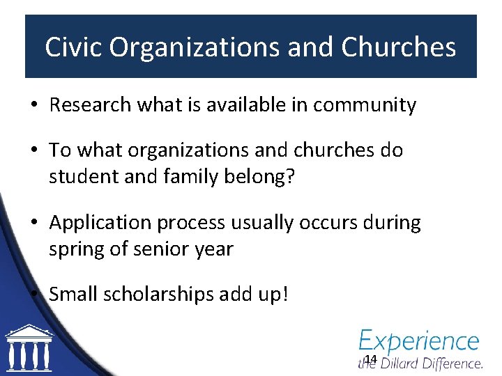 Civic Organizations and Churches • Research what is available in community • To what