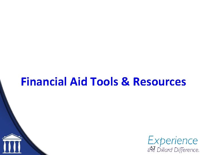 Financial Aid Tools & Resources 57 