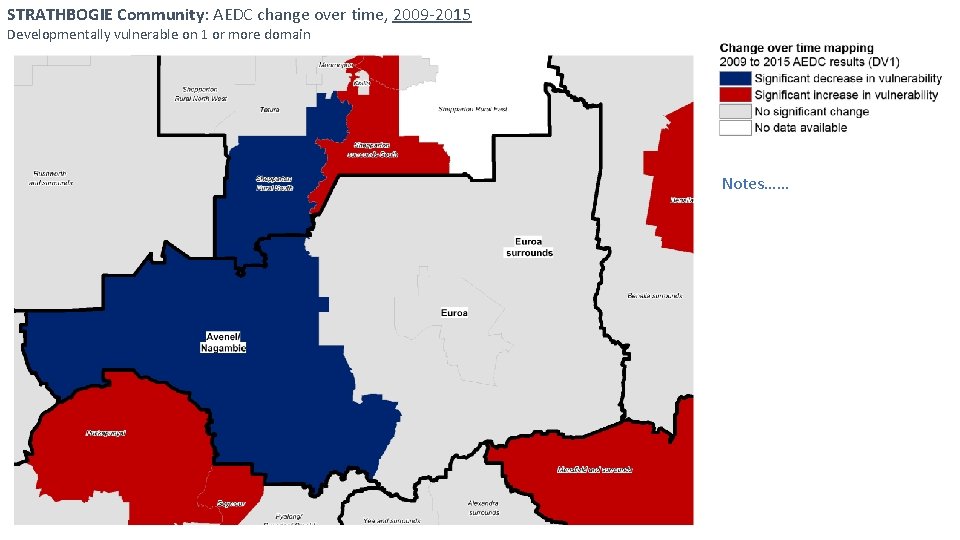 STRATHBOGIE Community: AEDC change over time, 2009 -2015 Developmentally vulnerable on 1 or more