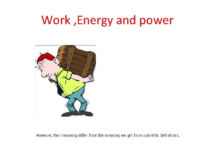 Work , Energy and power 