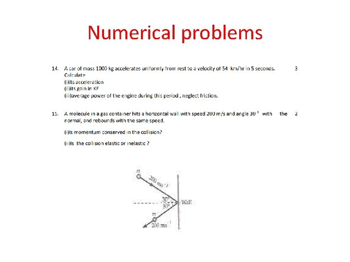 Numerical problems 