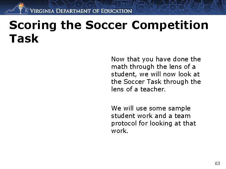 Scoring the Soccer Competition Task Now that you have done the math through the