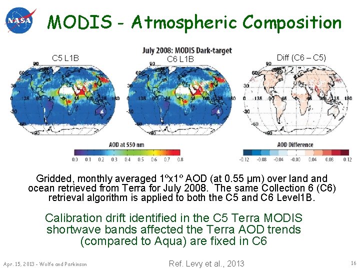 MODIS - Atmospheric Composition C 5 L 1 B C 6 L 1 B