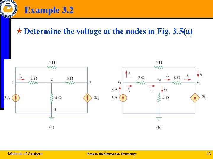 Example 3. 2 « Determine the voltage at the nodes in Fig. 3. 5(a)