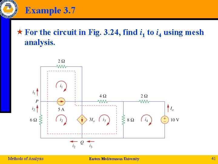 Example 3. 7 « For the circuit in Fig. 3. 24, find i 1