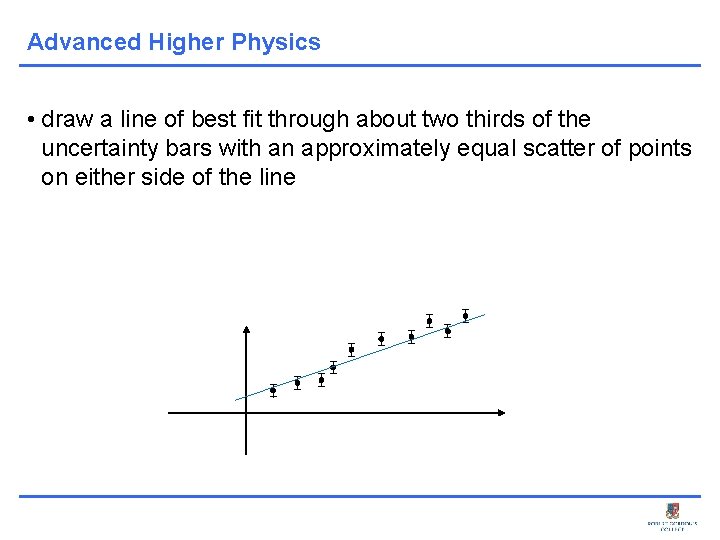 Advanced Higher Physics • draw a line of best fit through about two thirds