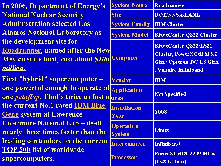 In 2006, Department of Energy’s System Name Site National Nuclear Security Administration selected Los