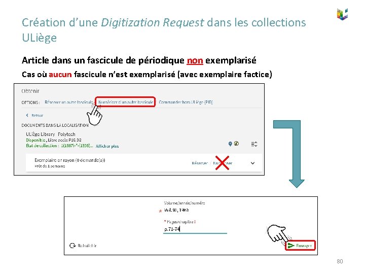 Création d’une Digitization Request dans les collections ULiège Article dans un fascicule de périodique