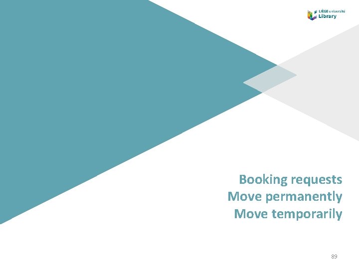 Booking requests Move permanently Move temporarily 89 