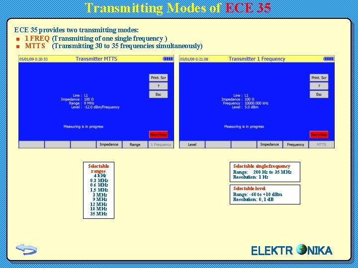 Transmitting Modes of ECE 35 provides two transmitting modes: ■ 1 FREQ (Transmitting of Transmitting Modes of ECE 35 provides two transmitting modes: ■ 1 FREQ (Transmitting of