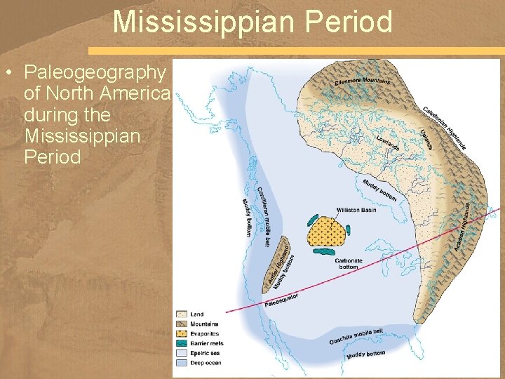 Mississippian Period • Paleogeography of North America during the Mississippian Period 