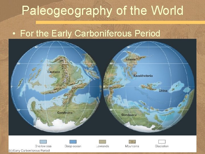 Paleogeography of the World • For the Early Carboniferous Period 