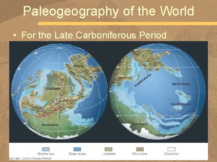 Paleogeography of the World • For the Late Carboniferous Period 