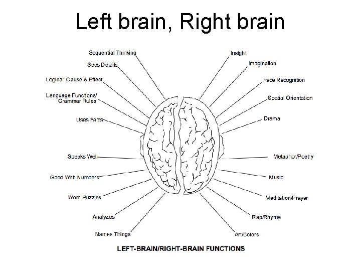 Left brain, Right brain 