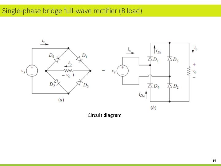 Single-phase bridge full-wave rectifier (R load) Circuit diagram 15 