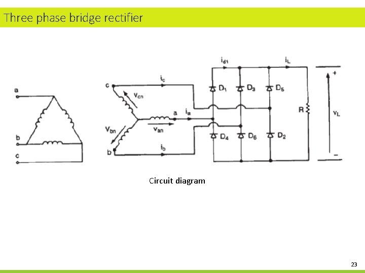 Three phase bridge rectifier Circuit diagram 23 