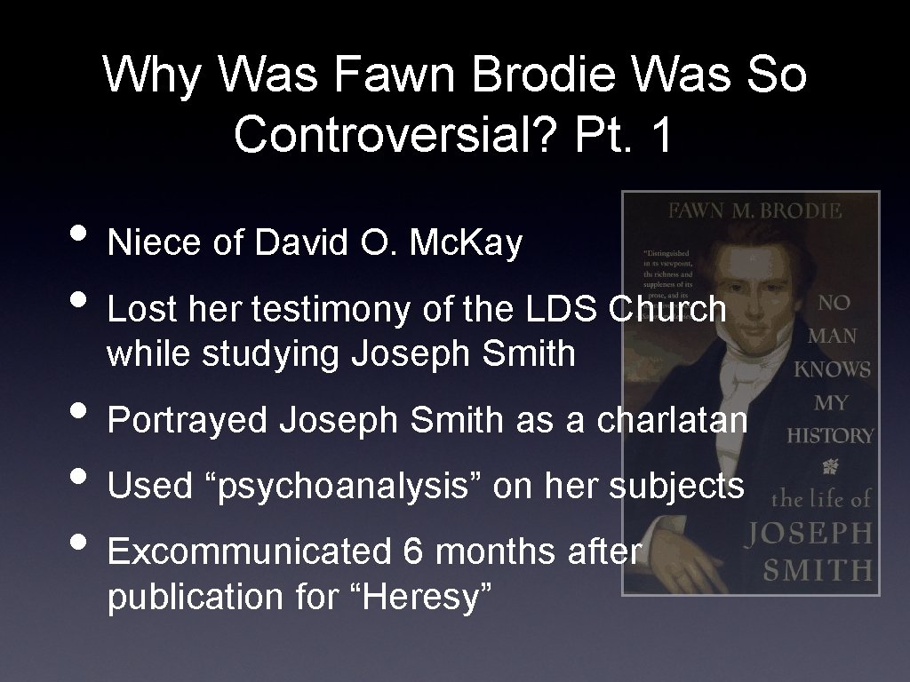 Why Was Fawn Brodie Was So Controversial? Pt. 1 • Niece of David O.