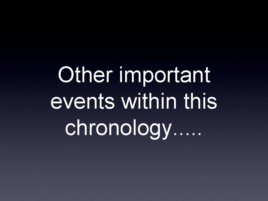 Other important events within this chronology. . . 