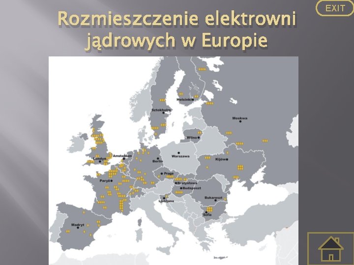 Rozmieszczenie elektrowni jądrowych w Europie EXIT 
