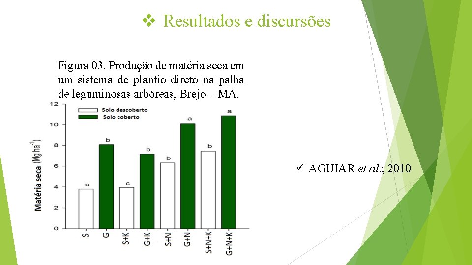 v Resultados e discursões Figura 03. Produção de matéria seca em um sistema de