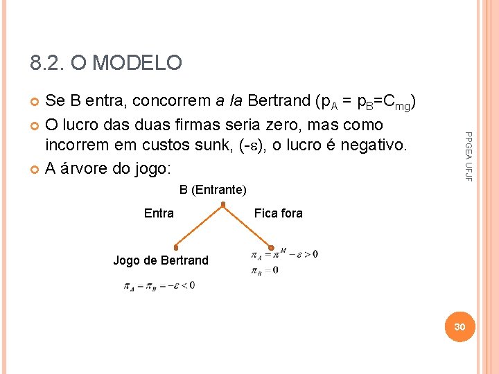 8. 2. O MODELO Se B entra, concorrem a la Bertrand (p. A =