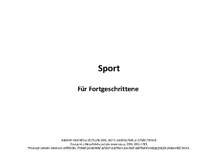 Sport Für Fortgeschrittene 