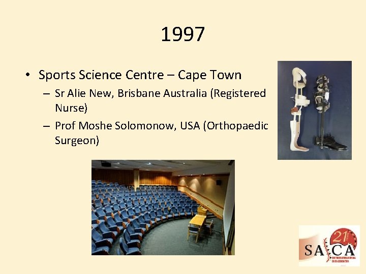 1997 • Sports Science Centre – Cape Town – Sr Alie New, Brisbane Australia