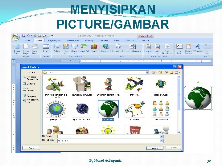 MENYISIPKAN PICTURE/GAMBAR By Nurul Adhayanti 30 