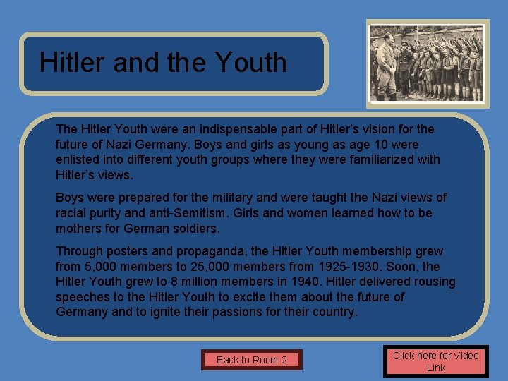 Name of Museum Hitler and the Youth The Hitler Youth were an indispensable part