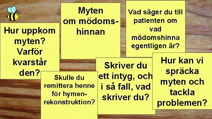 Myten Vad säger du till patienten om om mödomsvad Hur uppkom hinnan mödomshinna myten?