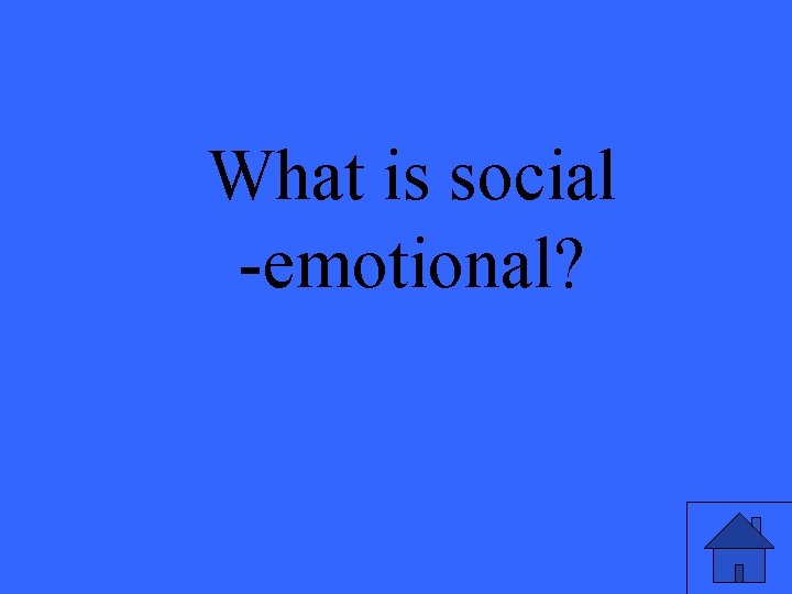 What is social -emotional? 