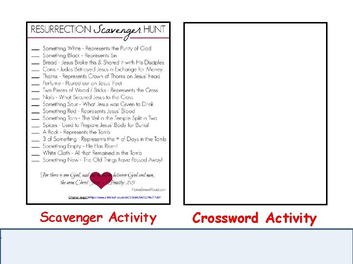 Scavenger Activity Crossword Activity 